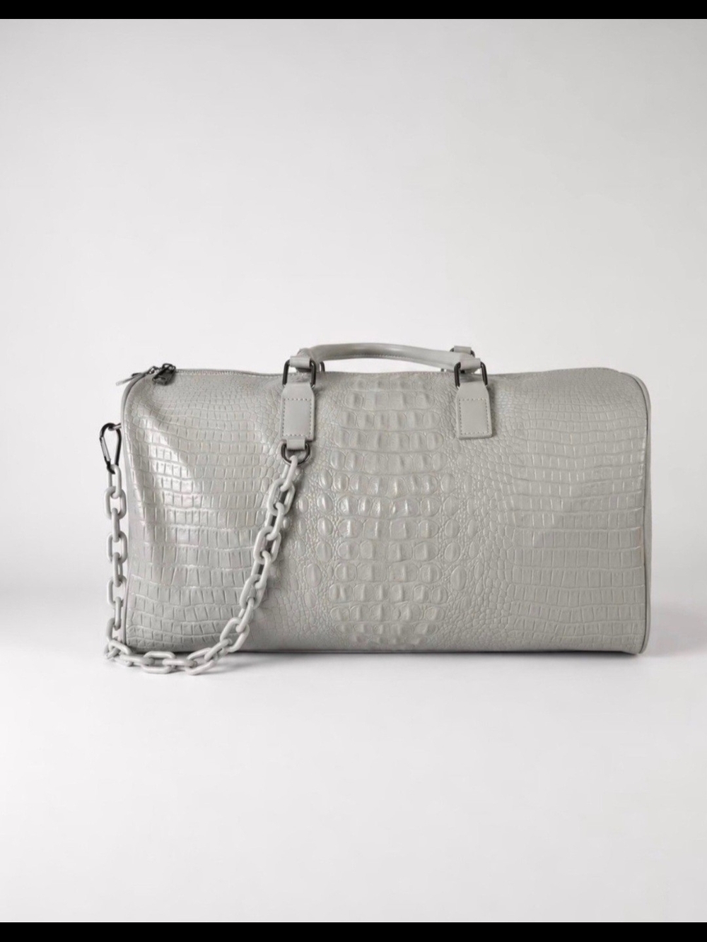 Privata Croc-Embossed Weekender Duffle Bag